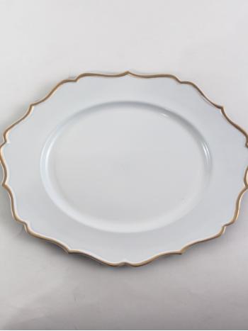 CHARGER PLATE WHITE AND GOLD