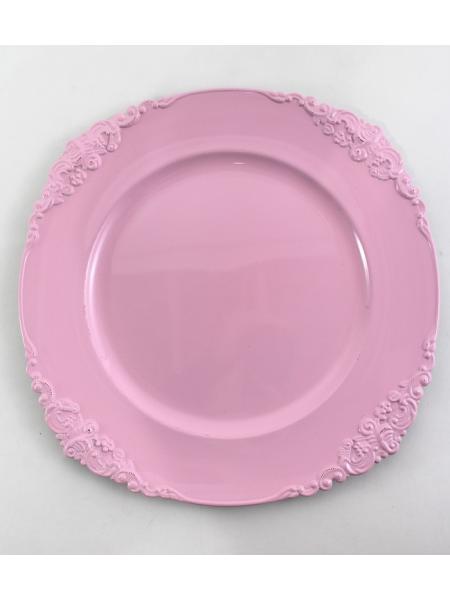 FLOWER STUD CHARGER PLATE PINK