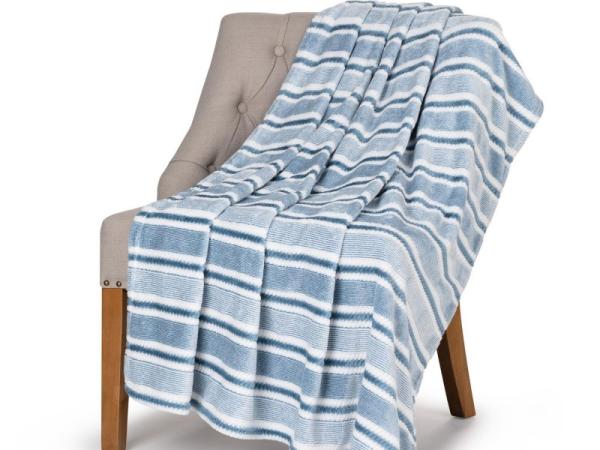 LINED BLUE THROW