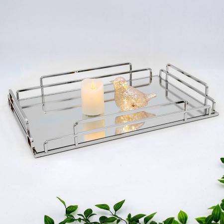 MIRRORED TRAY - SILVER