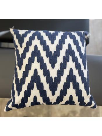 COUSSIN DÉCORATIF - BLEU ET BLANC