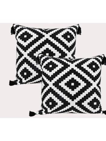 COUSSIN DÉCORATIF - NOIR ET BLANC